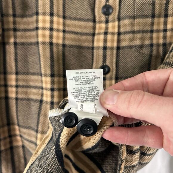 Express Flannel Shirt Women's Medium Brown Plaid Button Up Long Sleeve - Picture 6 of 7